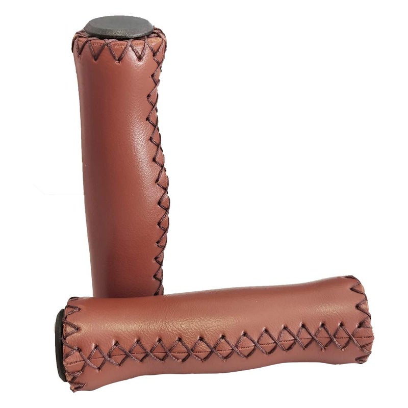 Jonscart Brown Beach Cruiser Bike Bicycle Soft Synthetic Leather Handlebar Cover Hand Grips Bar with End Cap and Needle - Image 5